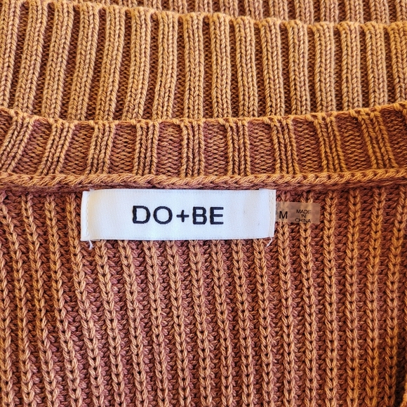 Do+BE Women's Lace Up Open Shoulder Cable Knit Sweater Raw Sieena Size M - Picture 9 of 12